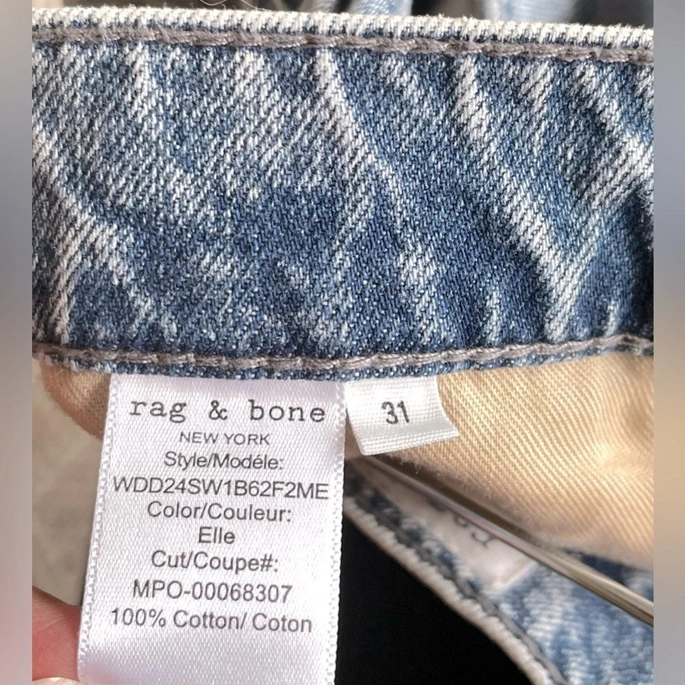 RAG & BONE Clara High Rise Denim Midi Skirt Sz 31 / 10 | 5-Pocket Classic